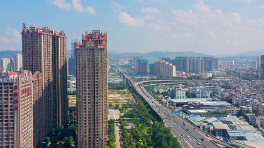 二环西路方向五华区市容航拍