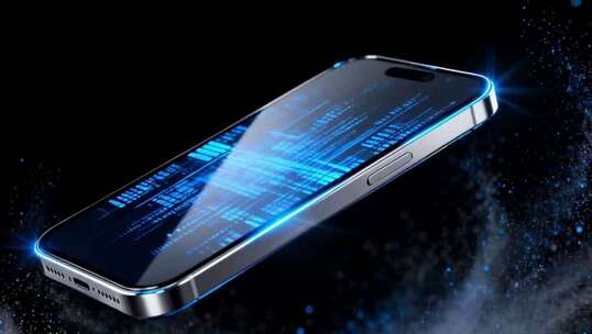 科技感智能手机粒子特效画面