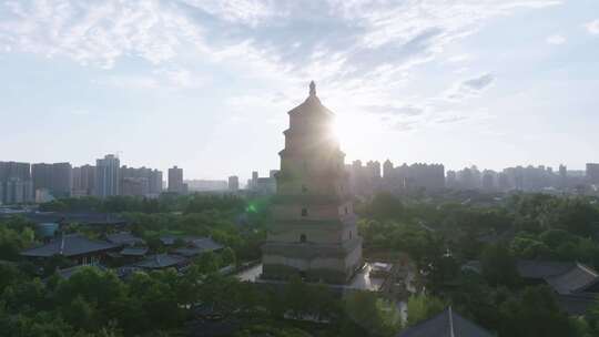 西安大雁塔航拍全景