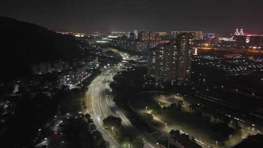 福州鼓山夜景航拍无人机