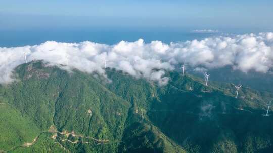 惠东县观音山风力发电机云海延时视频