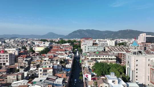 泉州钟楼航拍泉州中山路西街鲤城区建筑风光视频素材模板下载