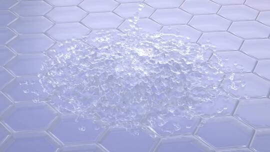 水滴落下冲洗污渍抽象高端美容护肤3D素材