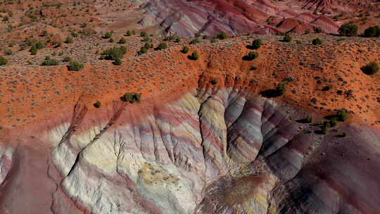旋转空中拍摄亚利桑那州北部朱砂悬崖和红沙的景观视频素材模板下载