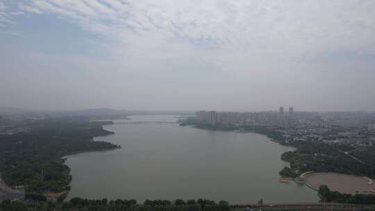 安徽蚌埠龙子湖全景大景航拍