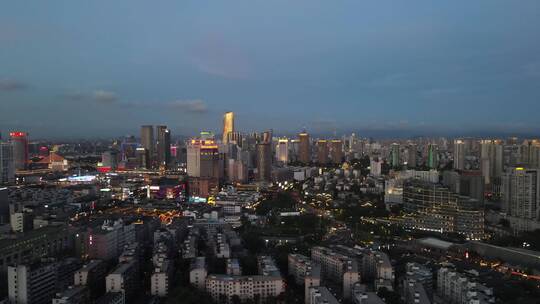 宁波海曙区商业中心日转夜景4K航拍视频素材模板下载