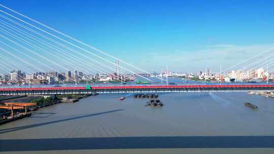 上海市杨浦大桥城市环境视频素材模板下载
