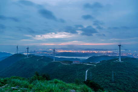 宁波 北仑 福泉山 日出 风车