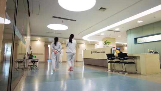 住院部医院医护人员护士站病人看病人流延时视频素材模板下载