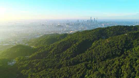 4K广州日出航拍白云山日出