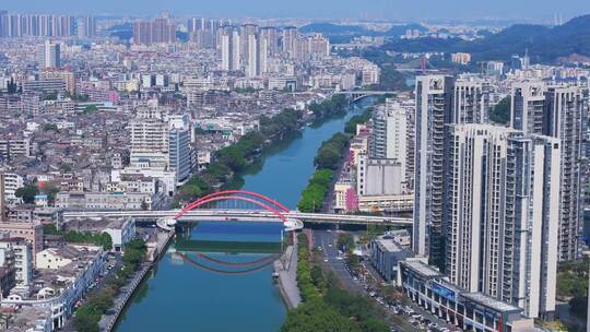 江门江海区蓬江区城市航拍