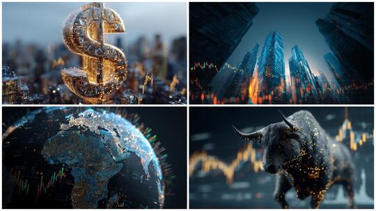 科技金融经济商务股市股票投资K线比特币