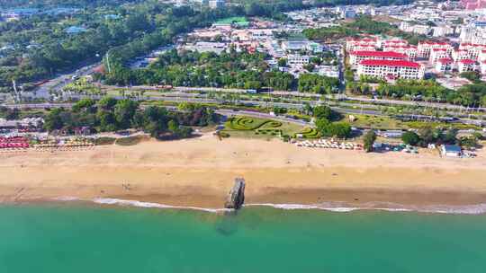 东海大海海边海水海浪沙滩海滩航拍风景唯美