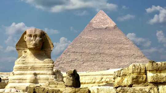 埃及开罗吉萨谷地大金字塔视频素材模板下载