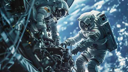 宇航员探索太空视频素材模板下载