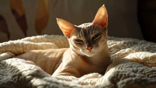 慵懒猫咪享受阳光沐浴的惬意时光