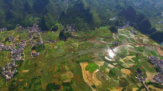 贵州黔西南兴义万峰林景区田园风光风景航拍