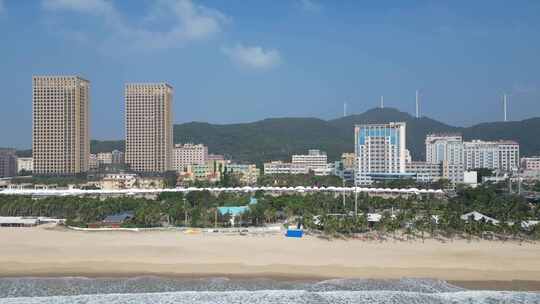 航拍广东阳江海陵岛大角湾海滨浴场