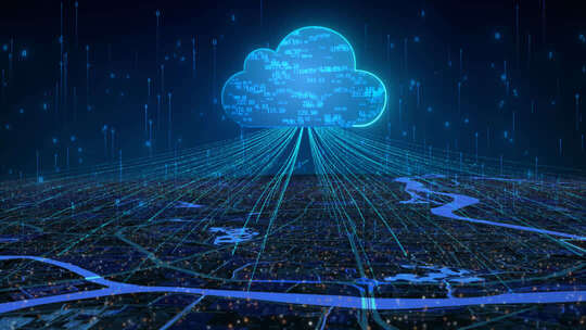 城市数据和信息流上传云端网络和服务器