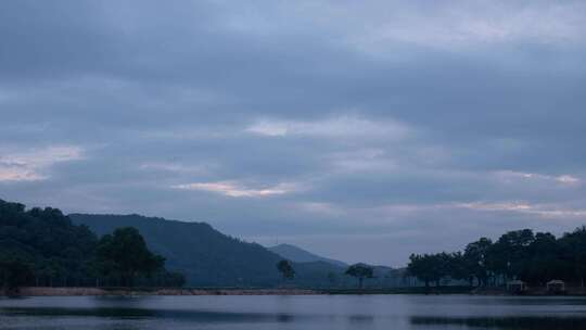 东莞同沙生态公园夜景湖光山色风光延时