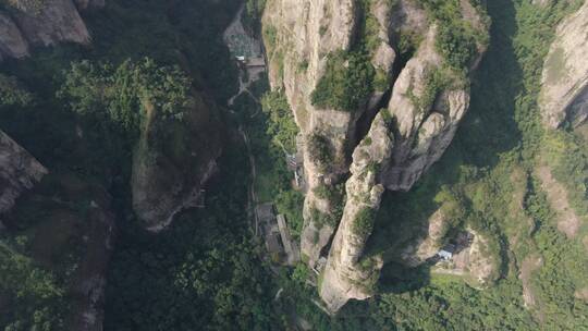 航拍浙江温州雁荡山地质结构