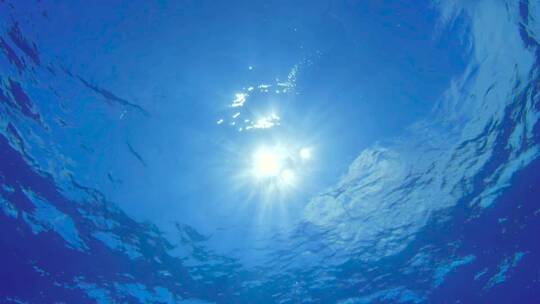 唯美浪漫水底海底海面风景蓝色视频素材模板下载