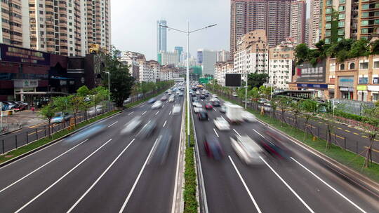 道路交通的延时拍摄