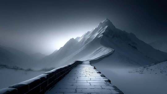 雪山长城蜿蜒壮阔气势磅礴