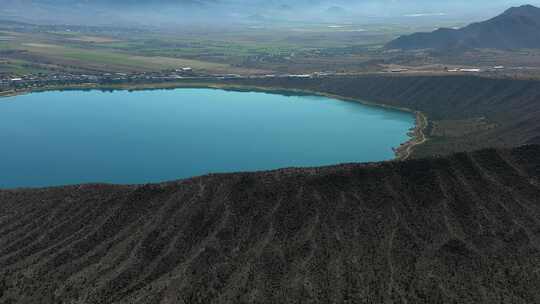 火山口，湖，泻湖，火山