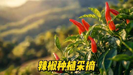 辣椒小米辣朝天椒彩椒菜椒辣椒种植采摘