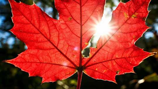 秋分枫叶特写唯美秋景微距视频