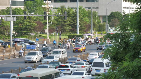 北京cbd白天城市风光拥挤道路交通