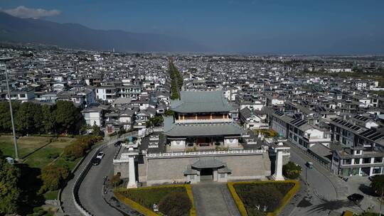 云南大理古城航拍风景