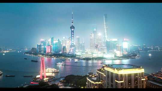 上海乍浦路桥赛博风格未来风航拍