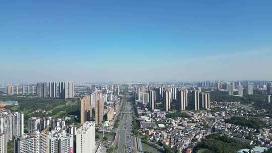 航拍江门大景江门城市建设