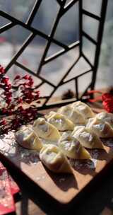 节日包饺子 春节 冬至 中华传统美食竖屏