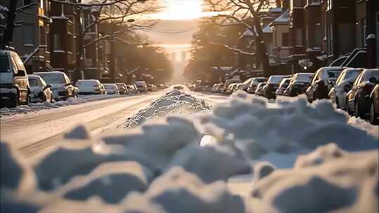 冬天冬季雪景冰晶雪花特写大雪下雪天冬至冰