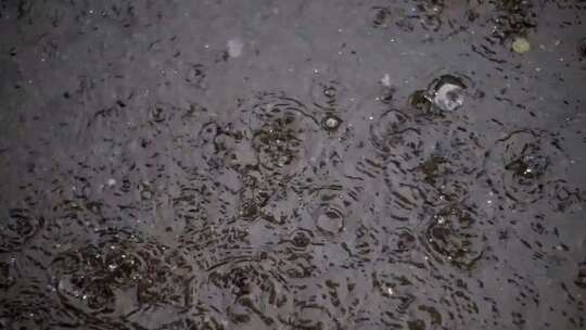 雨滴落在地上 雨滴 下雨视频素材模板下载