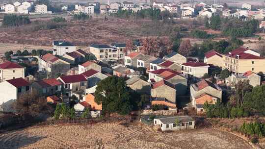 集中农村房屋建筑田园航拍