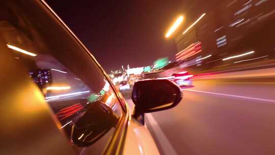 夜晚公路马路飙车延时摄影夜景视频素材