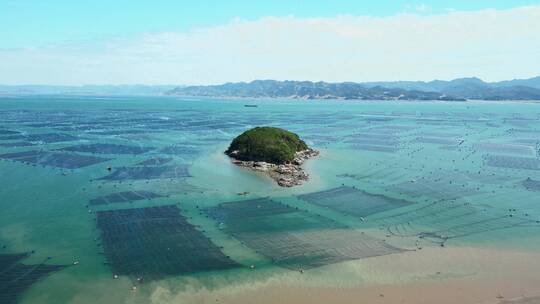 福建宁德三都澳景区海岛航拍4K