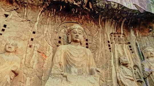 河南洛阳龙门石窟航拍