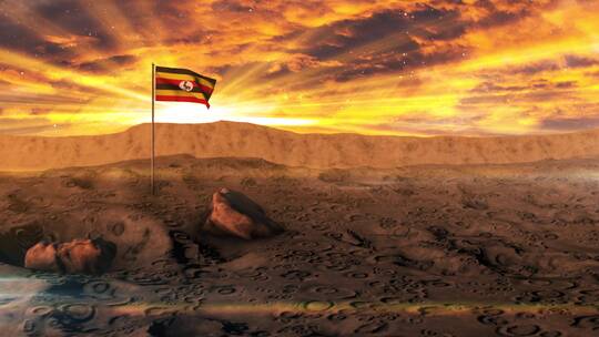 乌干达国旗乌托邦视频素材模板下载