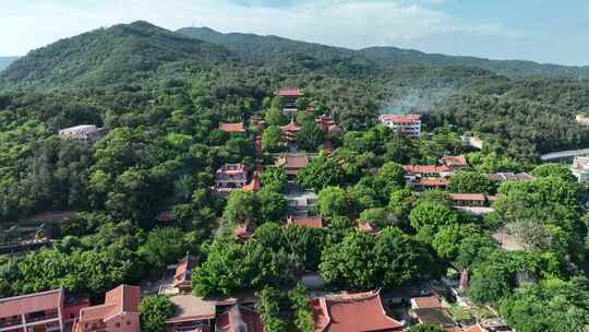 泉州南少林寺遗址航拍清源山南少林寺风景