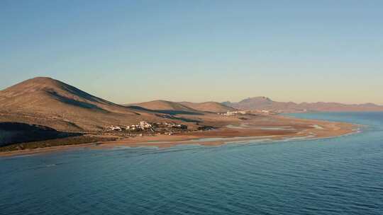 海岸线，富埃特文图拉，村庄，海