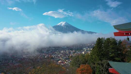 日本东京城市群 富士山