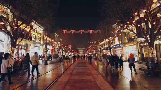 北京新年时分的前门大街大栅栏