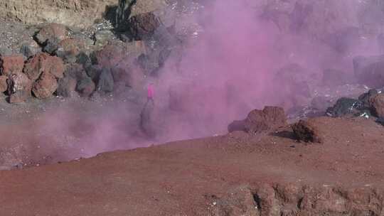 乌兰哈达火山烟雾航拍