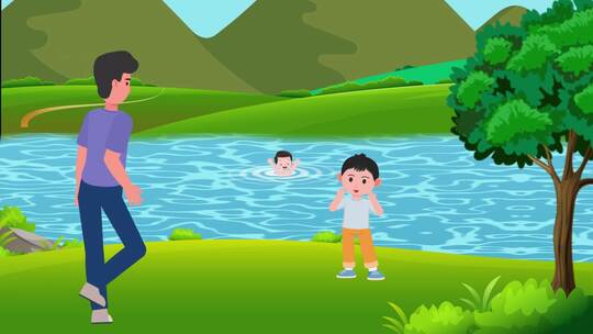 防溺水保安全知识宣传MG动画高清AE视频素材下载