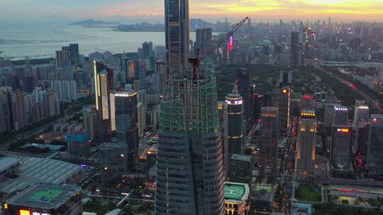 深圳建设中的大百汇大厦俯拍航拍视频
